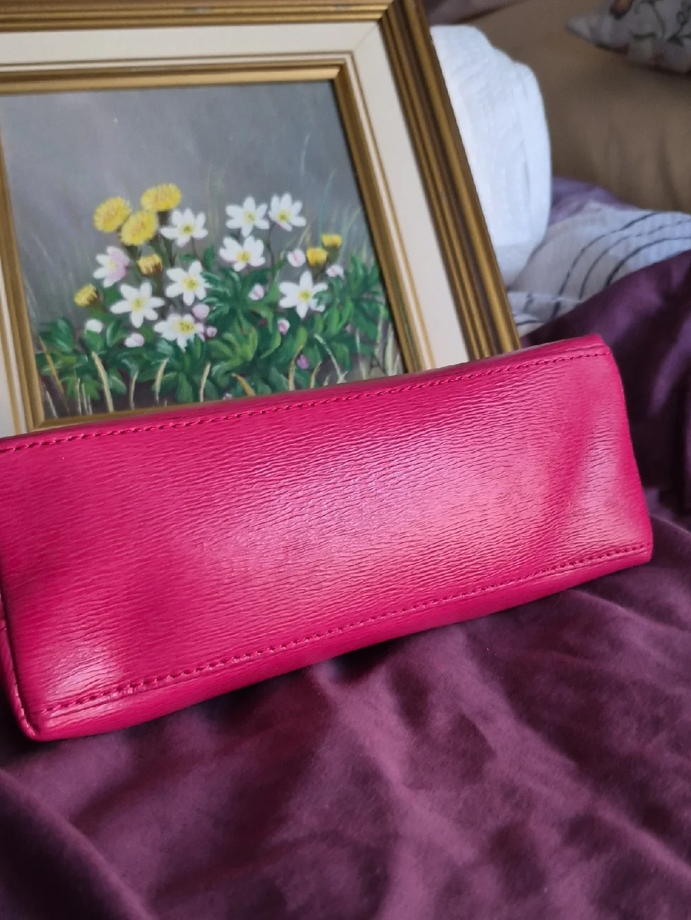 Vintage Lauren Ralph Lauren Pink Sloan Street Trangle Cosmetic Make-Up Bag Case